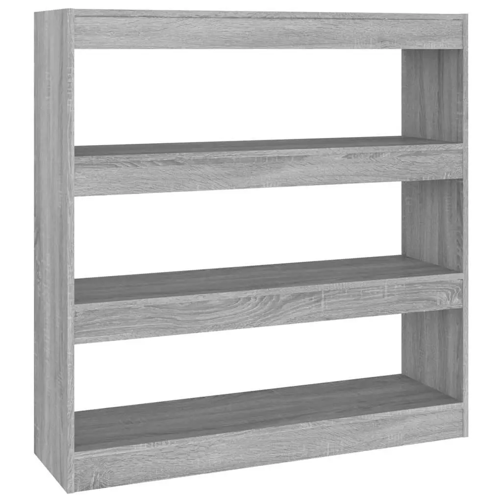 Book Cabinet Storage Organiser Grey Sonoma Open Shelving Unit 100 x 30 x 103 cm