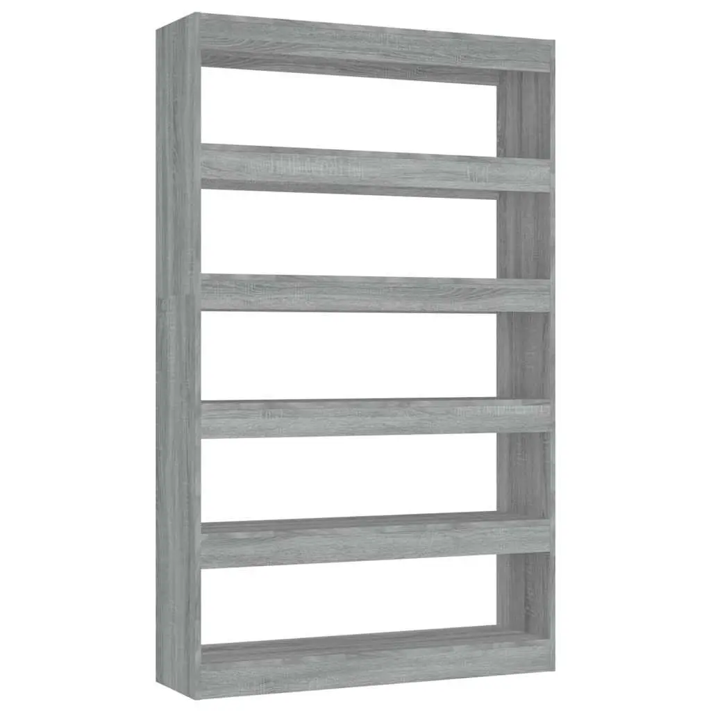 Book Cabinet Wooden Grey 100 x 30 x 166 cm Shelving Storage Room Divider