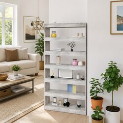 Grey Sonoma Wooden Book Cabinet & Room Divider