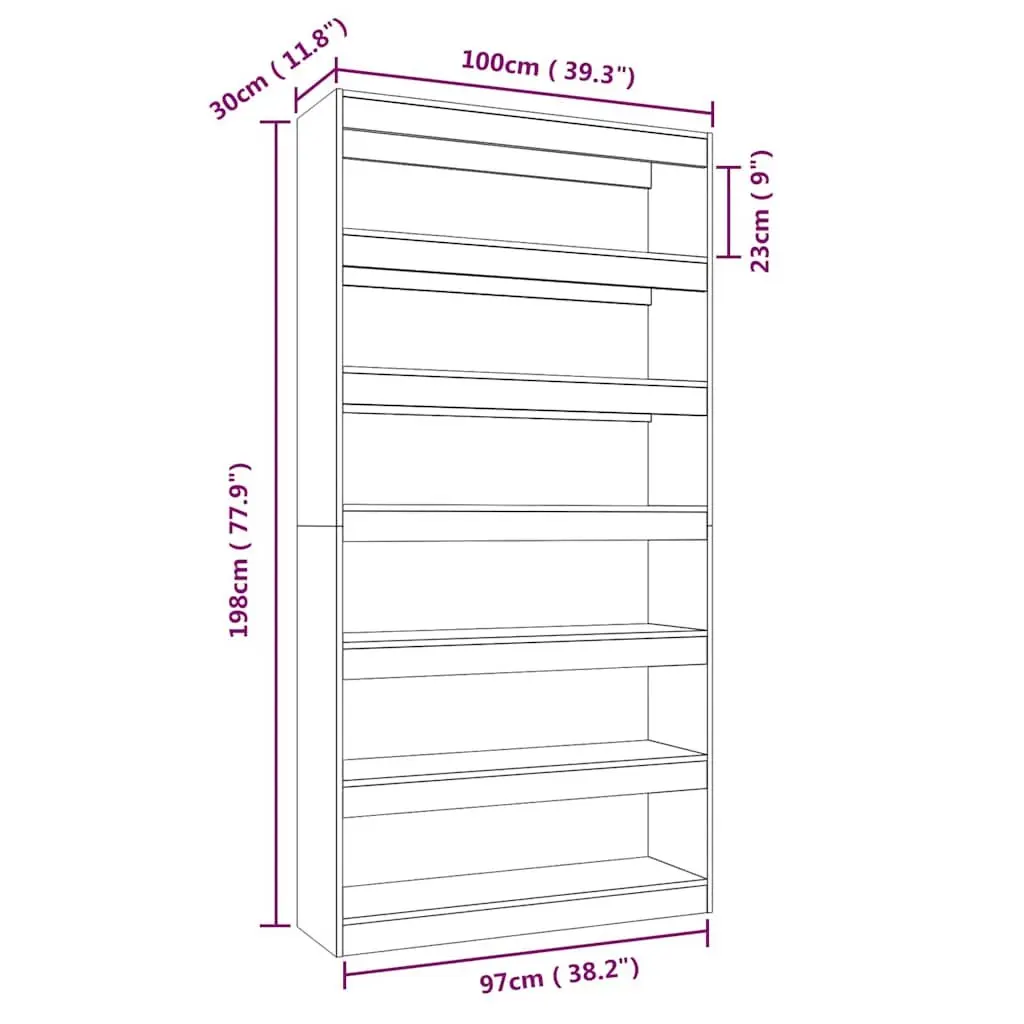 Grey Sonoma Wooden Book Cabinet & Room Divider