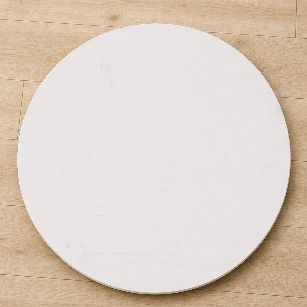 White Solid Pine Wood Round Table Top for Dining