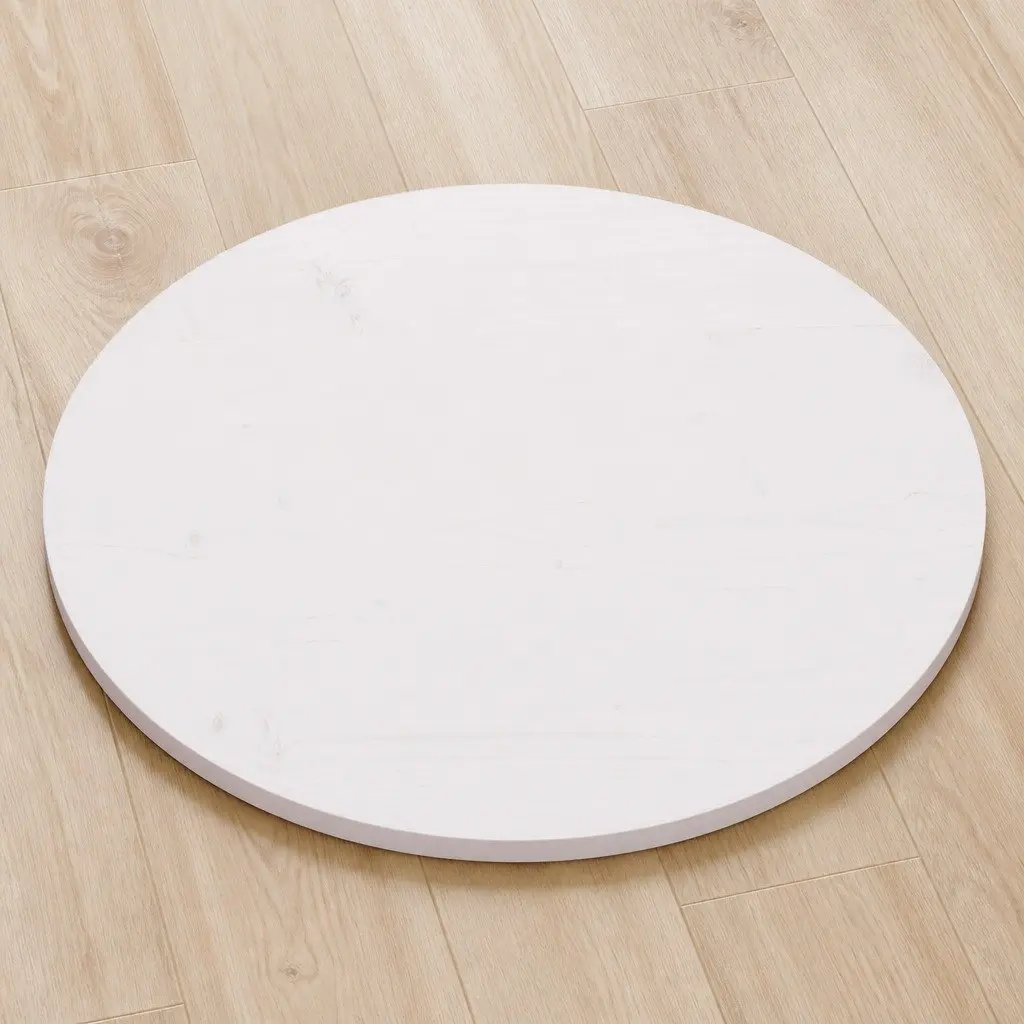 Round White Solid Pinewood Table Top Ø60cm