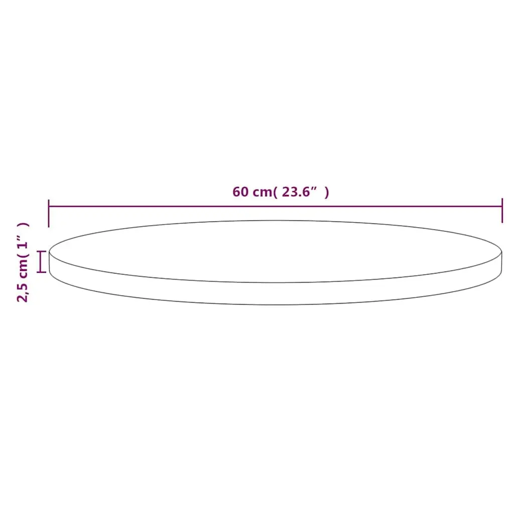 Round White Solid Pinewood Table Top Ø60cm