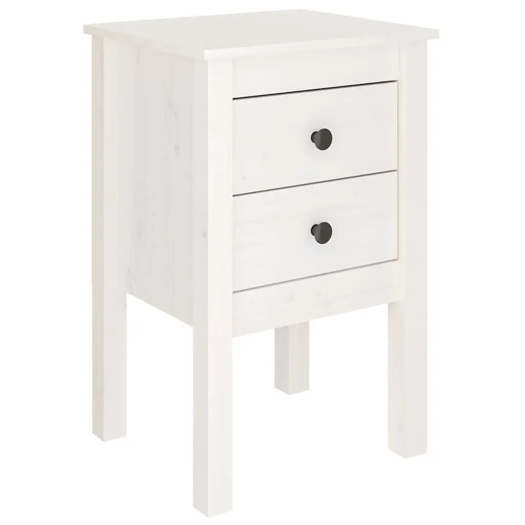 White Bedside Cabinet Set 2 pcs 40x35x61.5 cm