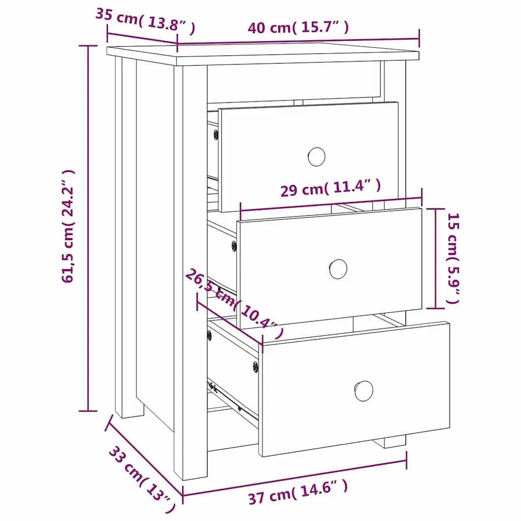 White Bedside Cabinets 2 pcs with Storage Drawers