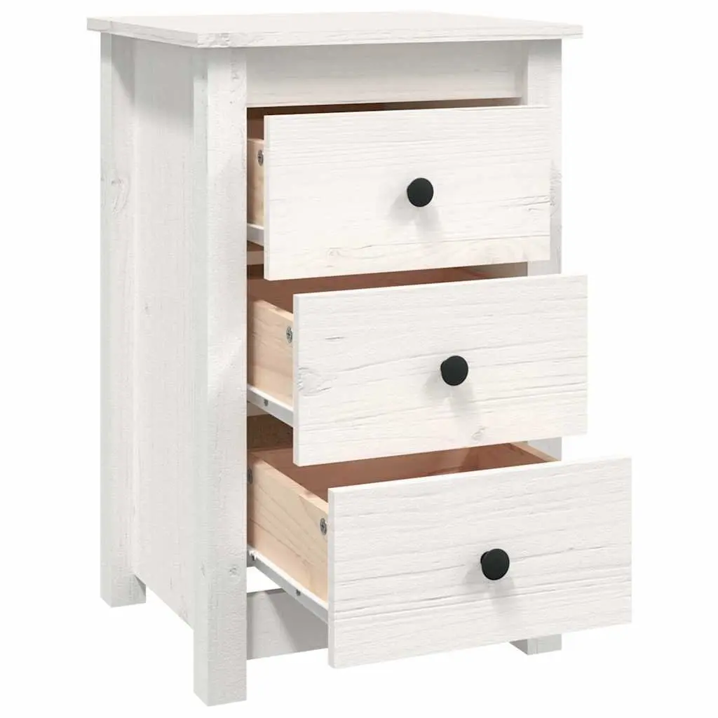 White Bedside Cabinets 2 pcs with Storage Drawers