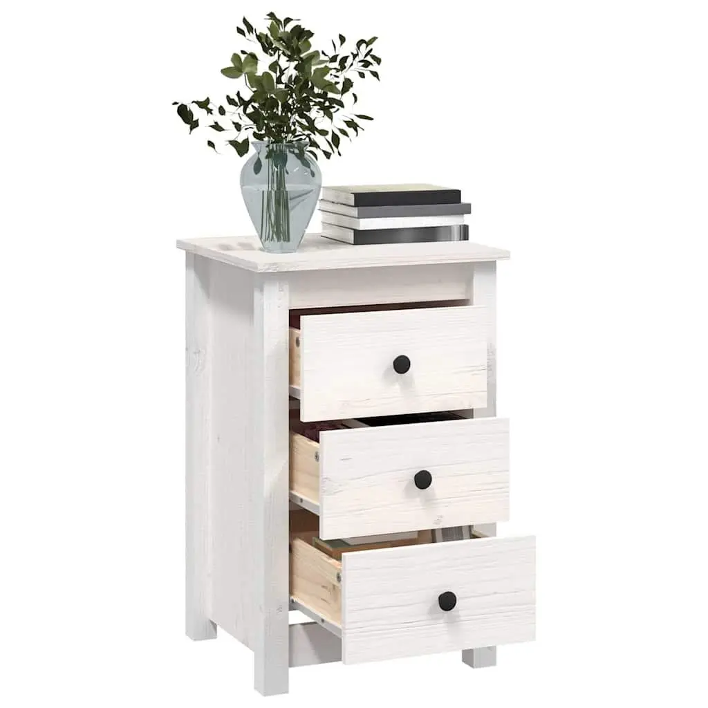 White Bedside Cabinets 2 pcs with Storage Drawers