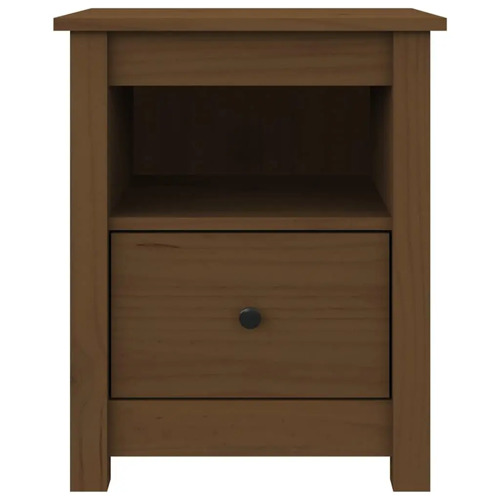 Solid Pine Wood Bedside Cabinet with Drawer