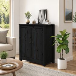 Stylish Black Wooden Sideboard Storage Cabinet