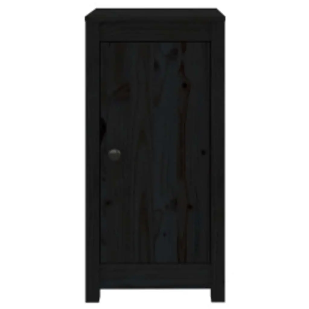 Sideboards 2 pcs Black Solid Wood Storage Cabinet Living Room Furniture
