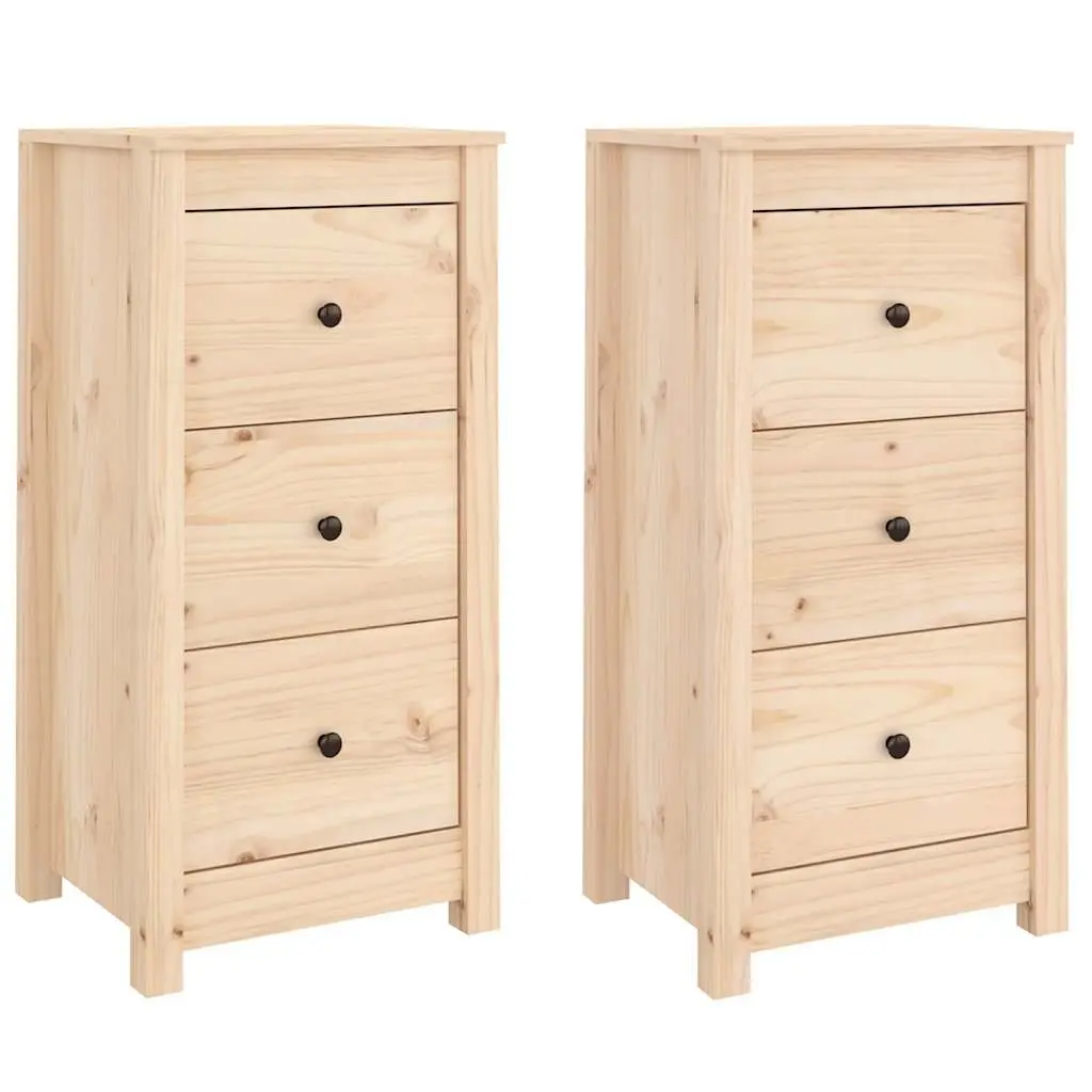 Solid Pine Wood Sideboard Cabinet 40x35x80 cm