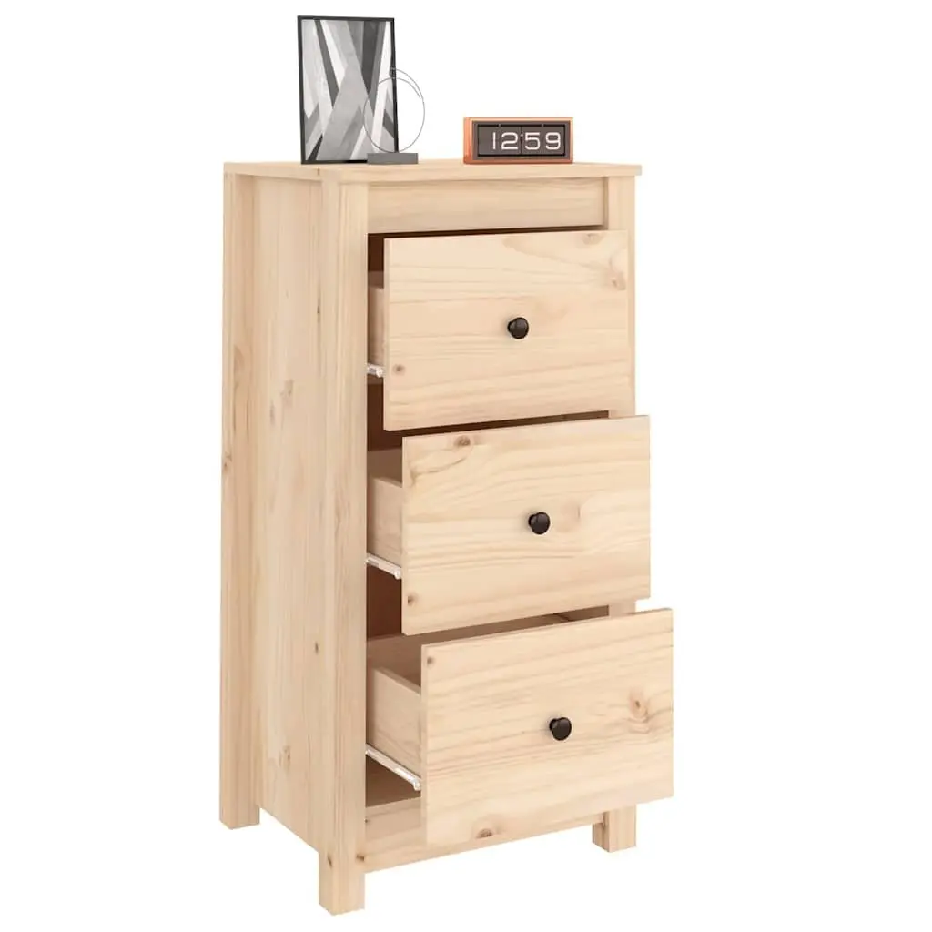 Solid Pine Wood Sideboard Cabinet 40x35x80 cm