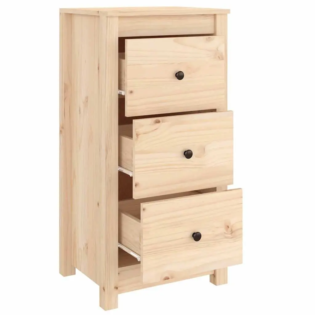 Solid Pine Wood Sideboard Cabinet 40x35x80 cm