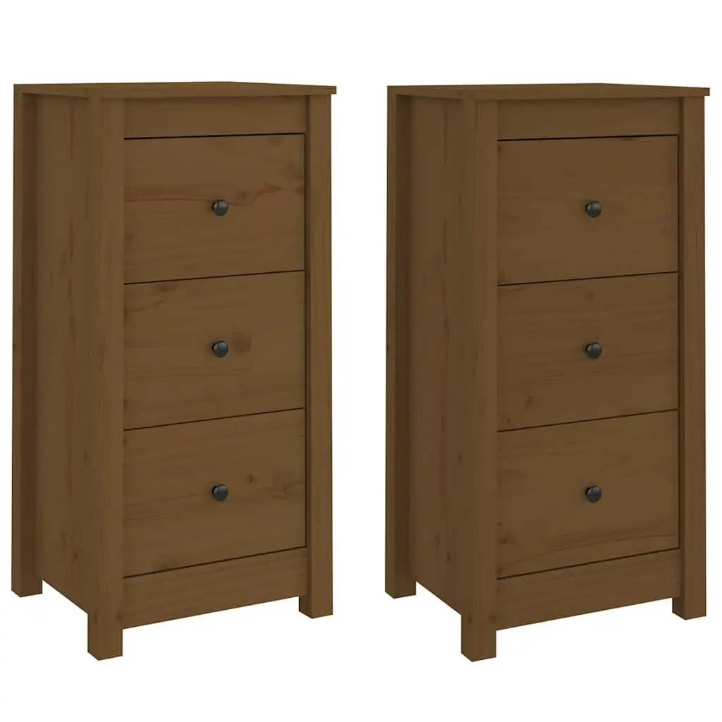 Solid Pine Wood Sideboard Cabinet Set with Rustic Charm