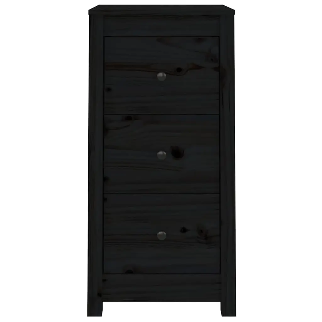 Black Solid Wood Pine Sideboard for Storage