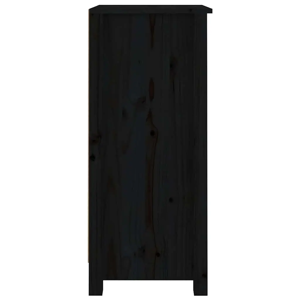 Black Solid Wood Pine Sideboard for Storage
