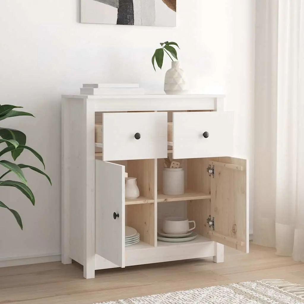 Wooden Sideboard Storage Cabinet in White
