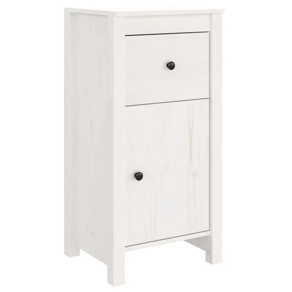 Solid Pine White Sideboard Storage Cabinet 40x35x80cm
