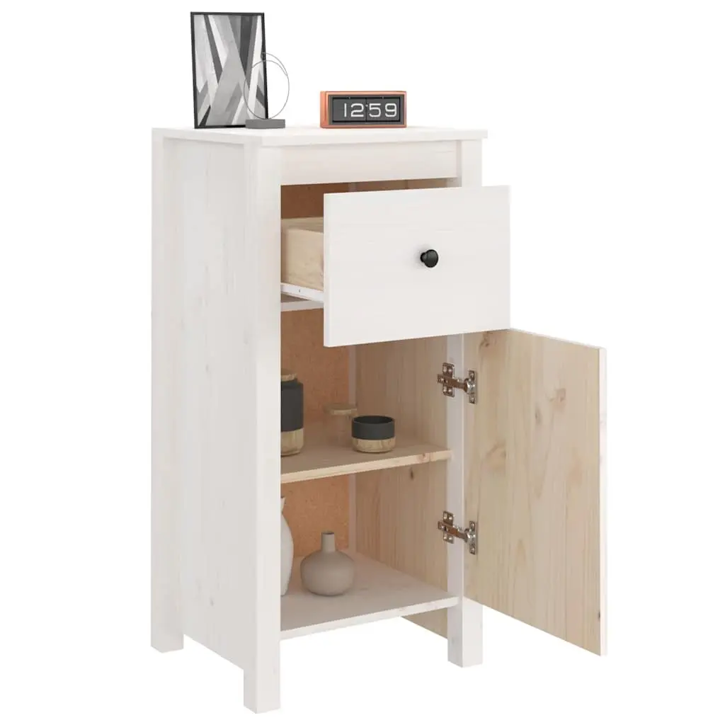 Sideboards 2 pcs White 40x35x80 cm Solid Wood Pine Storage Cabinet Furniture