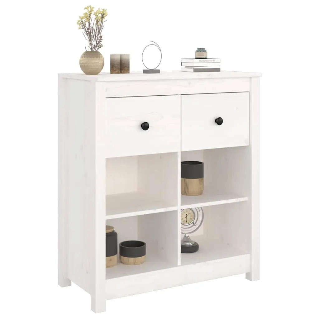White Sideboard 70x35x80 cm with Drawers