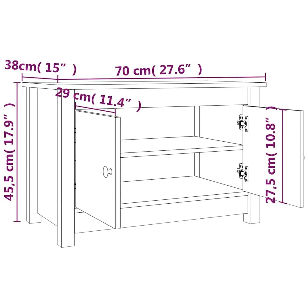 Shoe Cabinet 70x38x45.5cm Storage Cupboard 2 Tier Shoe Rack Organiser Entryway
