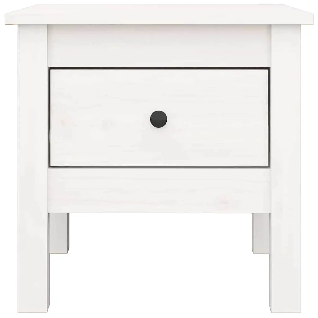 Side Tables 2 pcs White 40x40x39 cm Solid Wood Pine End Table Living Room