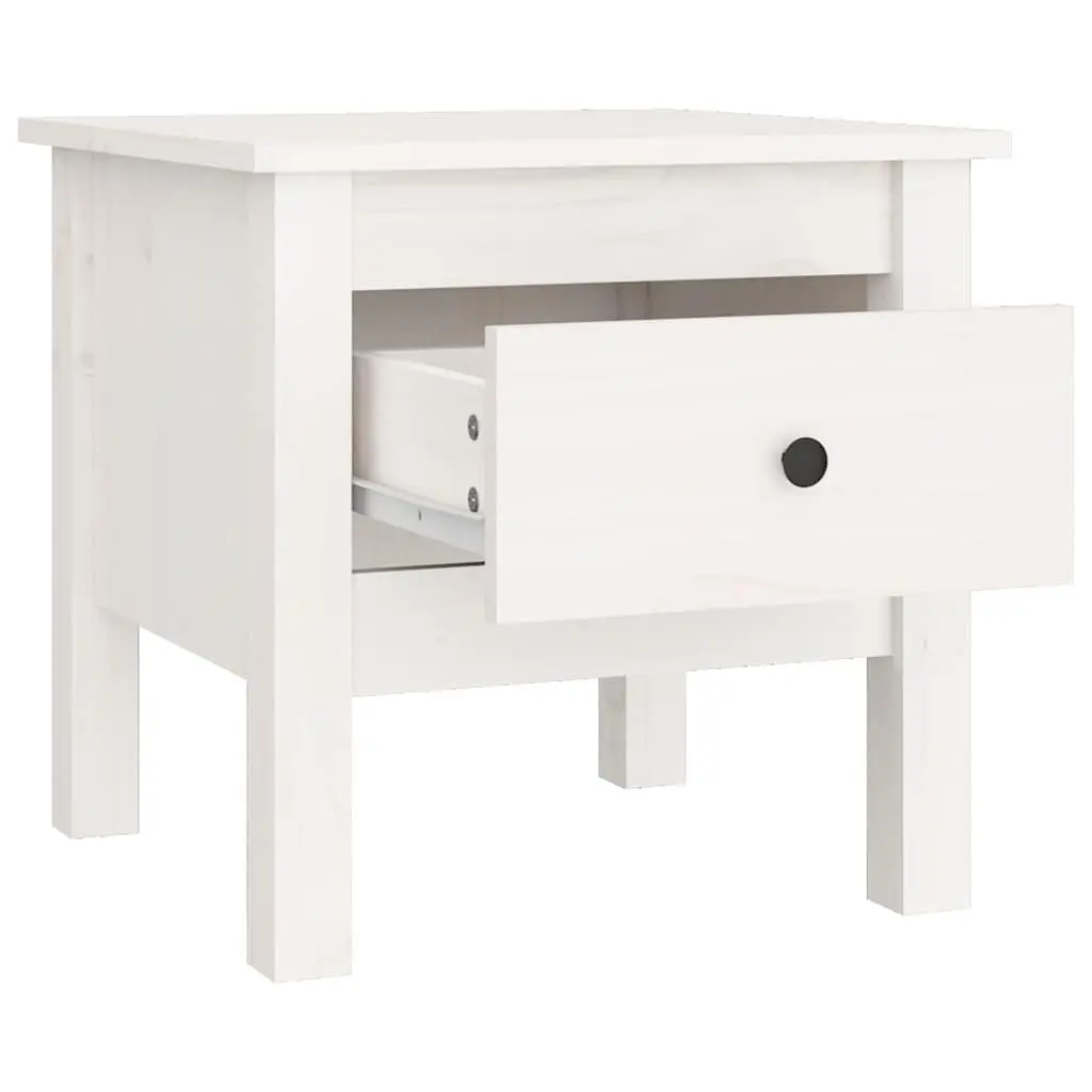 Side Tables 2 pcs White 40x40x39 cm Solid Wood Pine End Table Living Room
