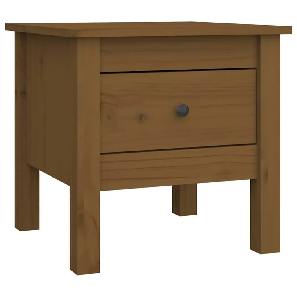 Honey Brown Solid Wood Pine End Tables Set of 2