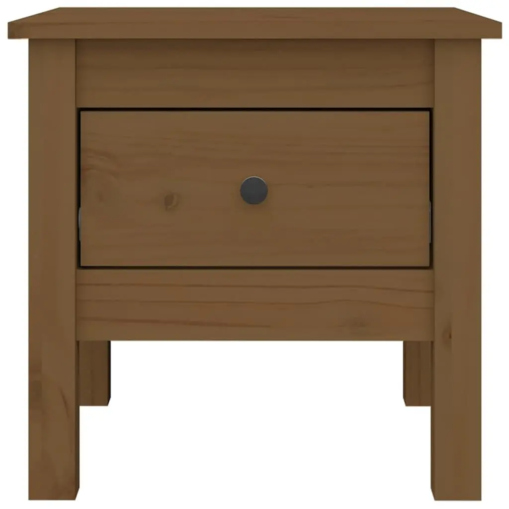 Honey Brown Solid Wood Pine End Tables Set of 2
