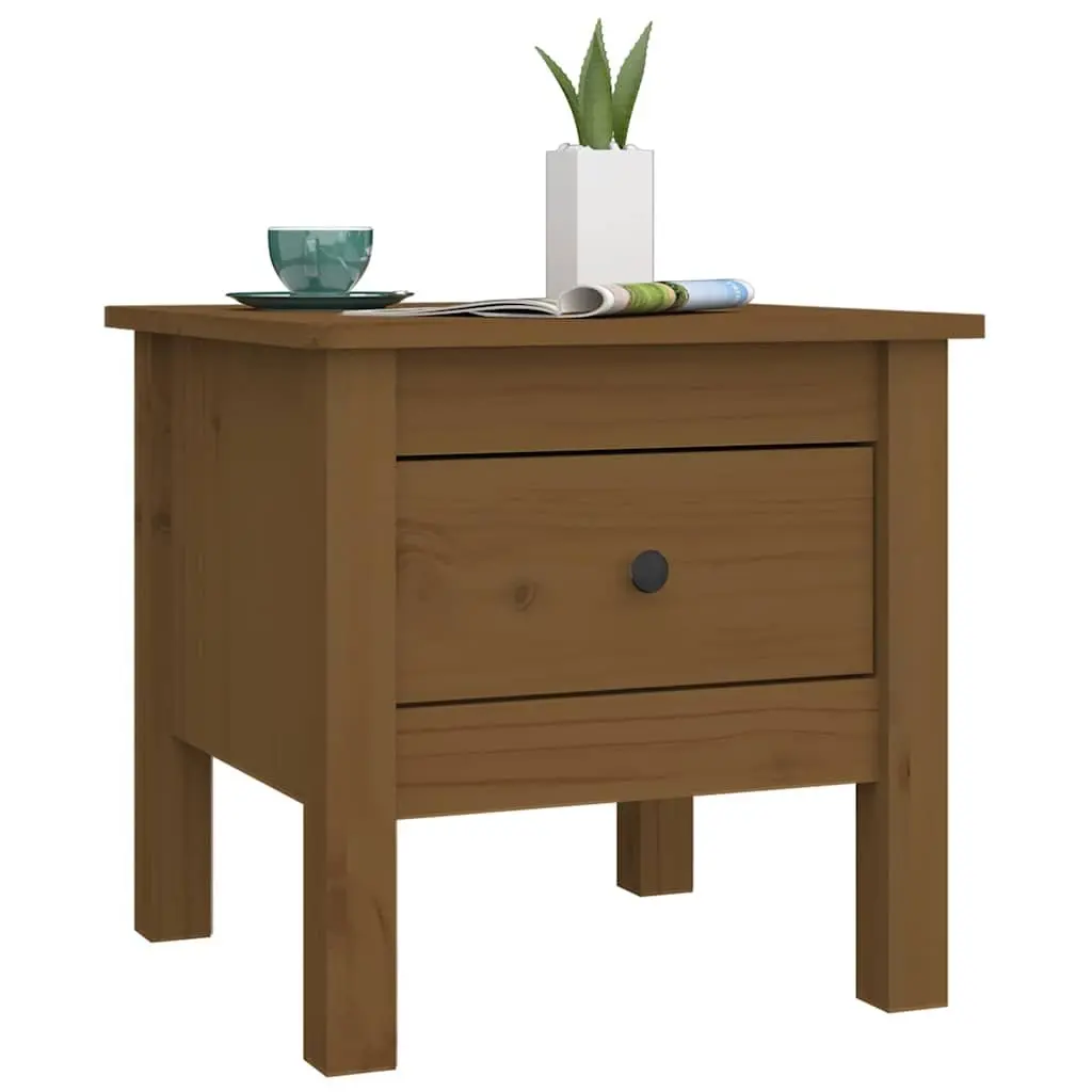 Honey Brown Solid Wood Pine End Tables Set of 2