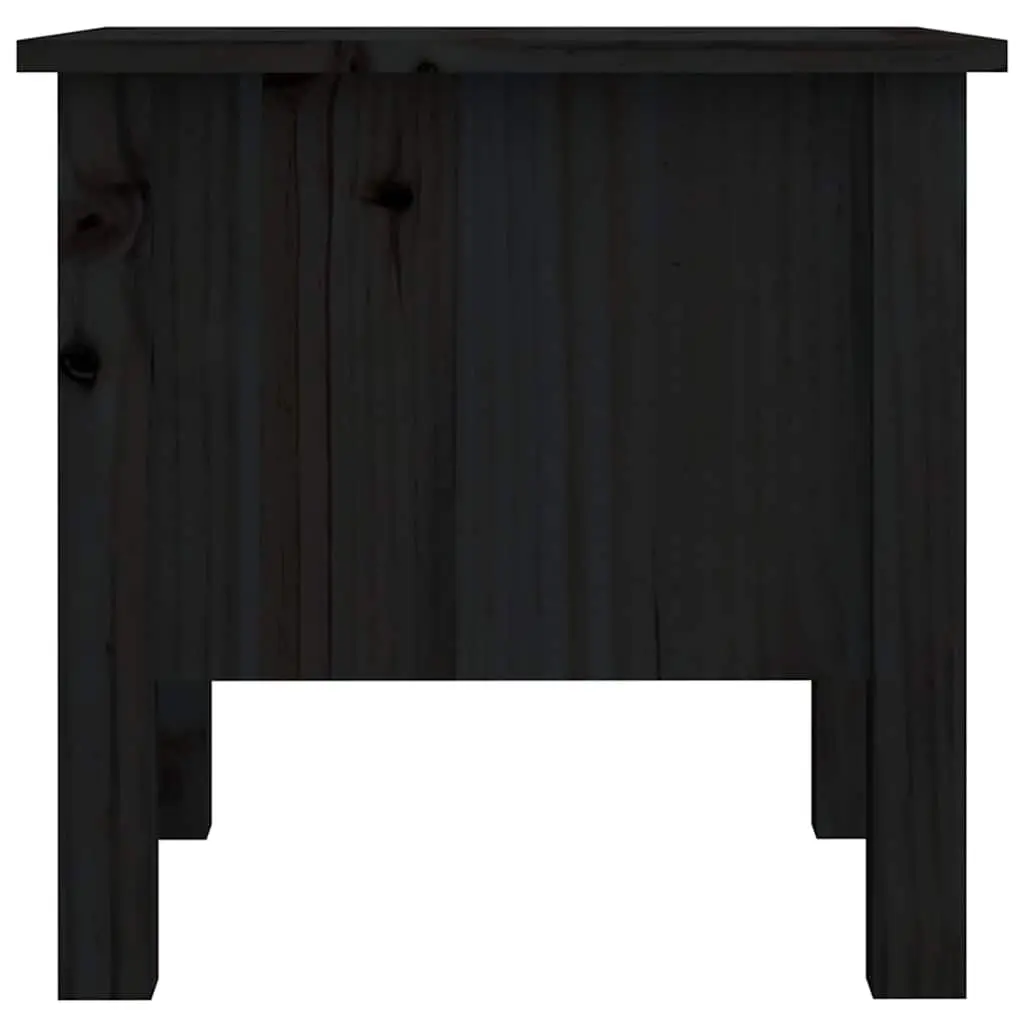 Side Tables 2 pcs Black 40x40x39 cm Solid Wood Pine End Table Bedside