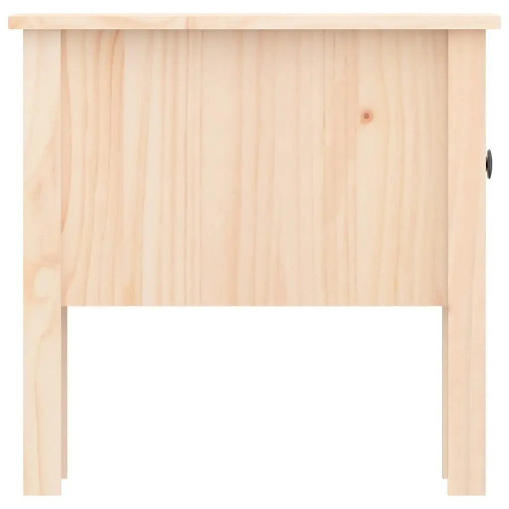 Set of 2 Solid Pine Wood Side Tables with Storage