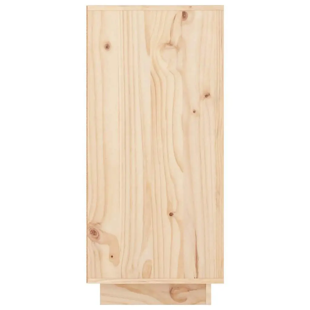 Brown Solid Wood Pine Sideboard with Storage and Drawers