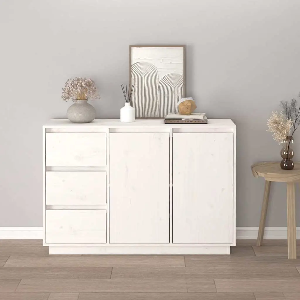 White Pine Wood Sideboard with 2 Doors & 3 Drawers