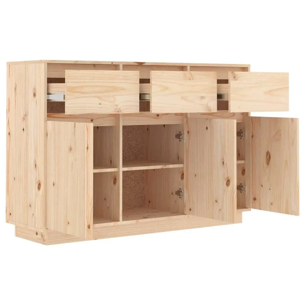 Solid Pine Wood Sideboard 111x36x75 cm Brown