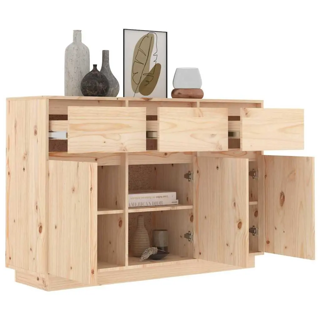 Solid Pine Wood Sideboard 111x36x75 cm Brown