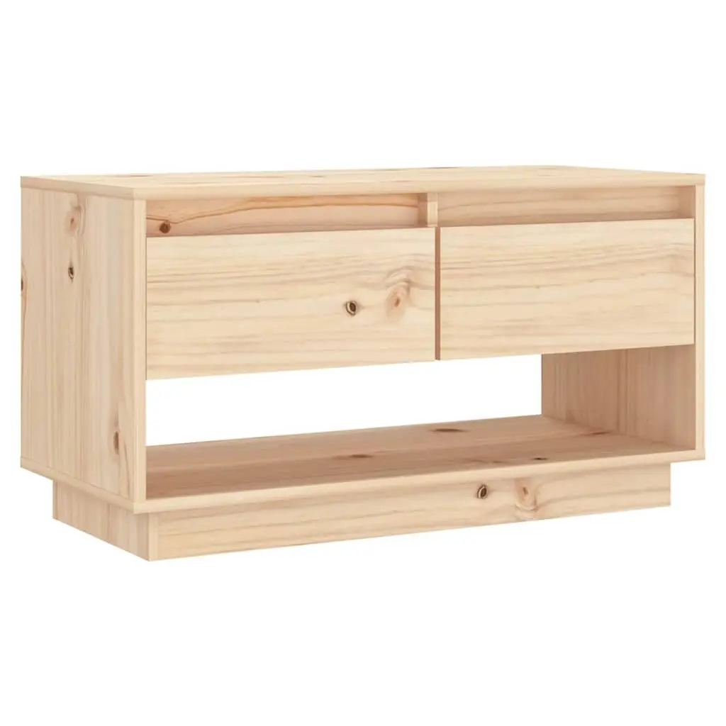 Solid Pine Wood TV Cabinet with Drawers