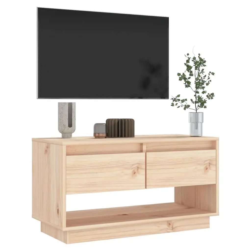Solid Pine Wood TV Cabinet with Drawers