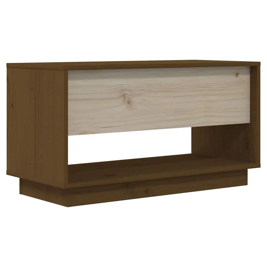Solid Pine TV Cabinet in Honey Brown with Drawers