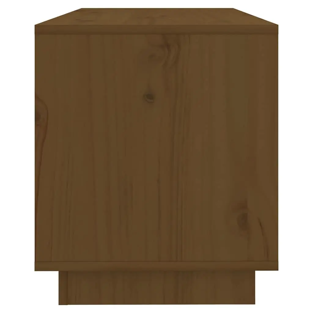 Solid Pine TV Cabinet in Honey Brown with Drawers