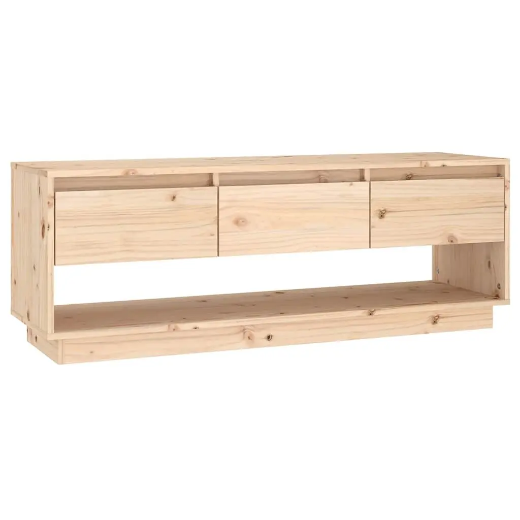 TV Cabinet Solid Pine Wood 110.5x34x40 cm Brown