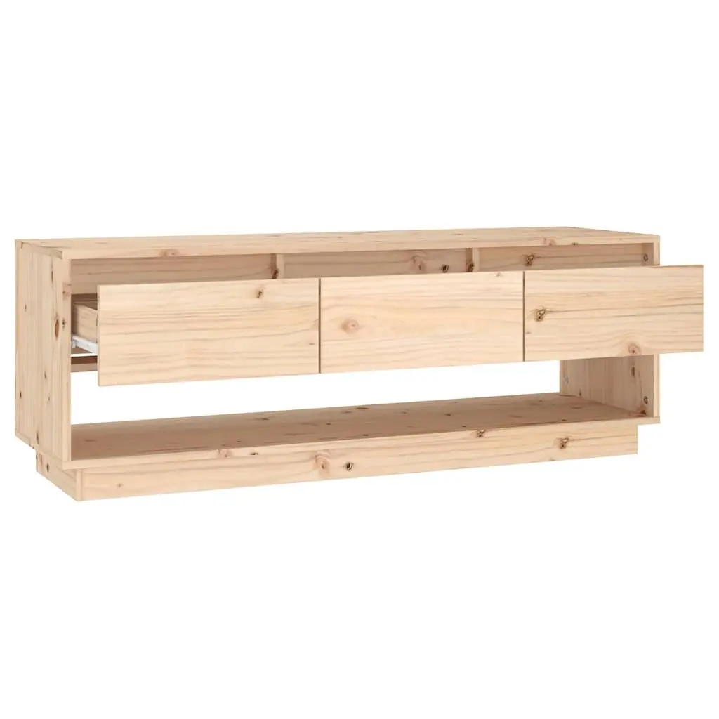 TV Cabinet Solid Pine Wood 110.5x34x40 cm Brown