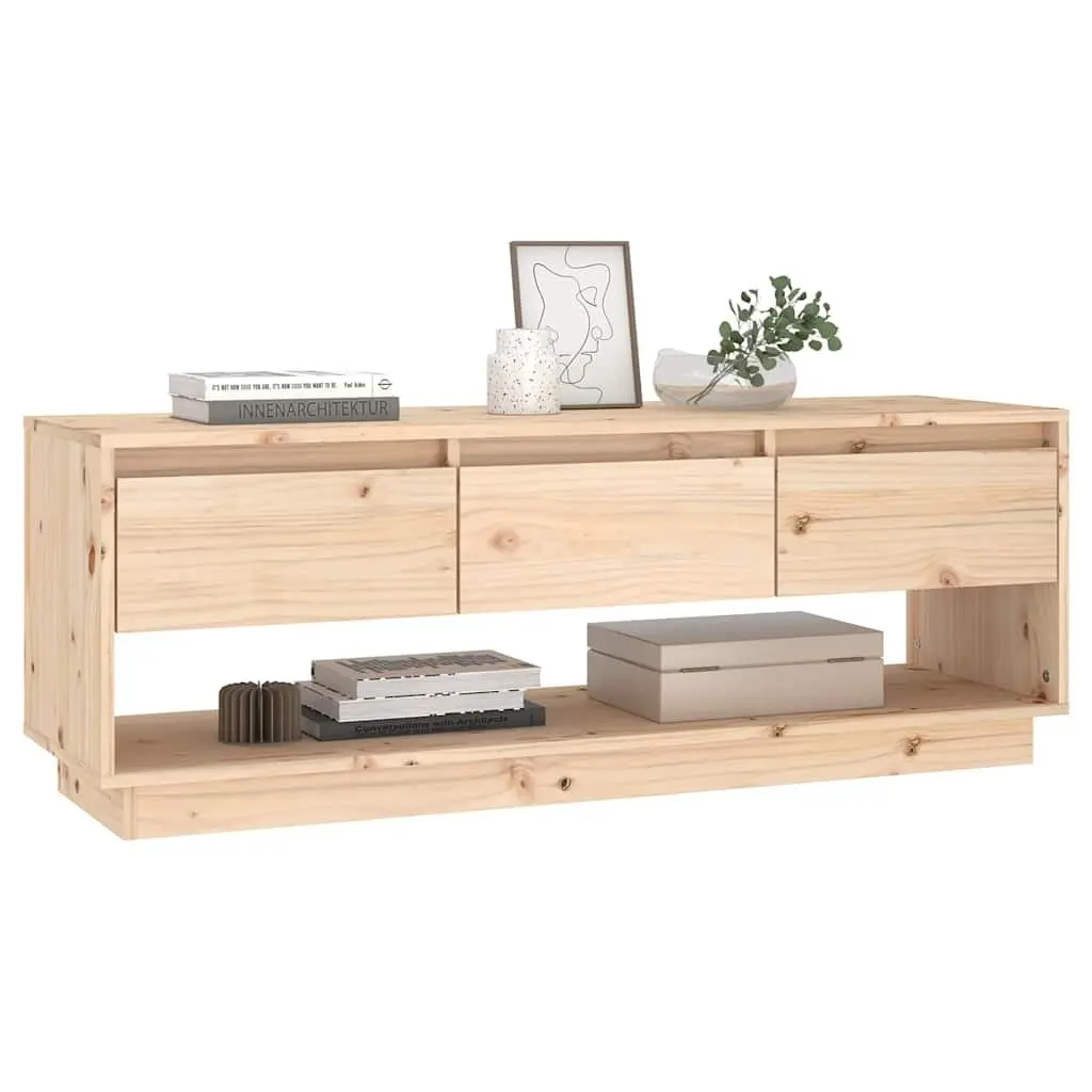 TV Cabinet Solid Pine Wood 110.5x34x40 cm Brown
