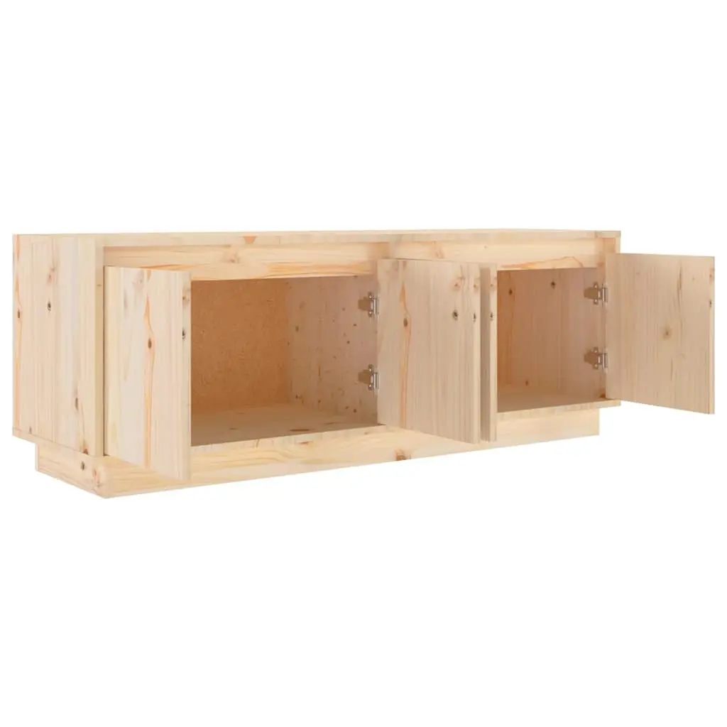 Solid Pine Wood TV Cabinet with 4 Doors 110x34x40 cm