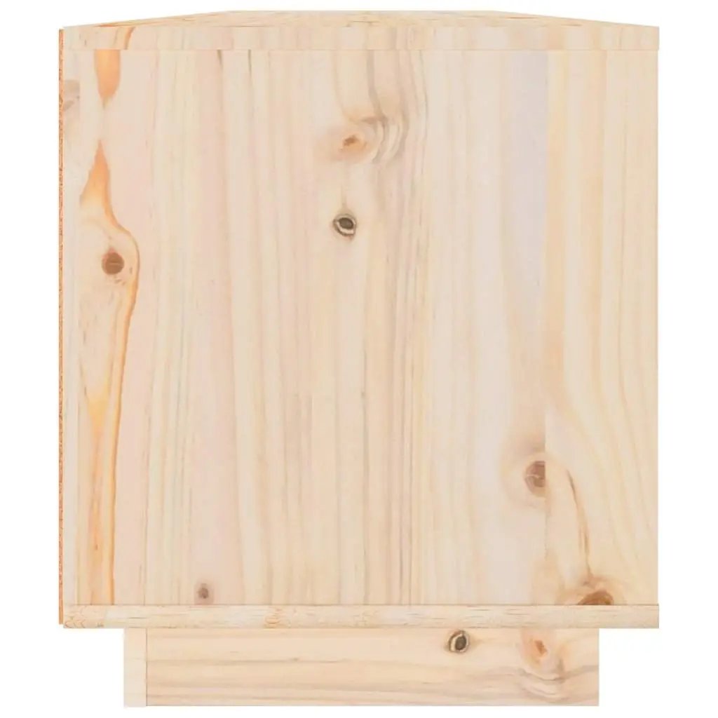 Solid Pine Wood TV Cabinet with 4 Doors 110x34x40 cm