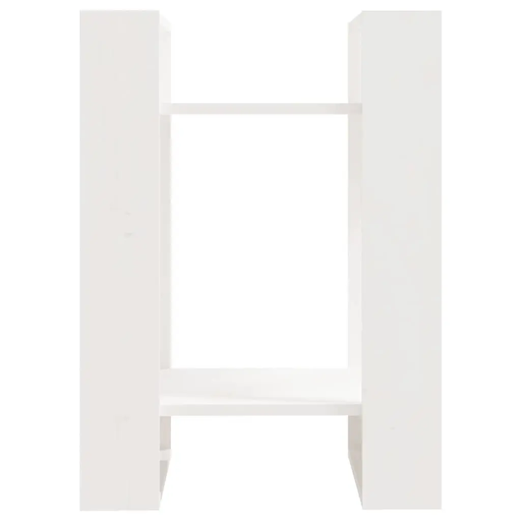 White Book Cabinet Room Divider in Solid Pine