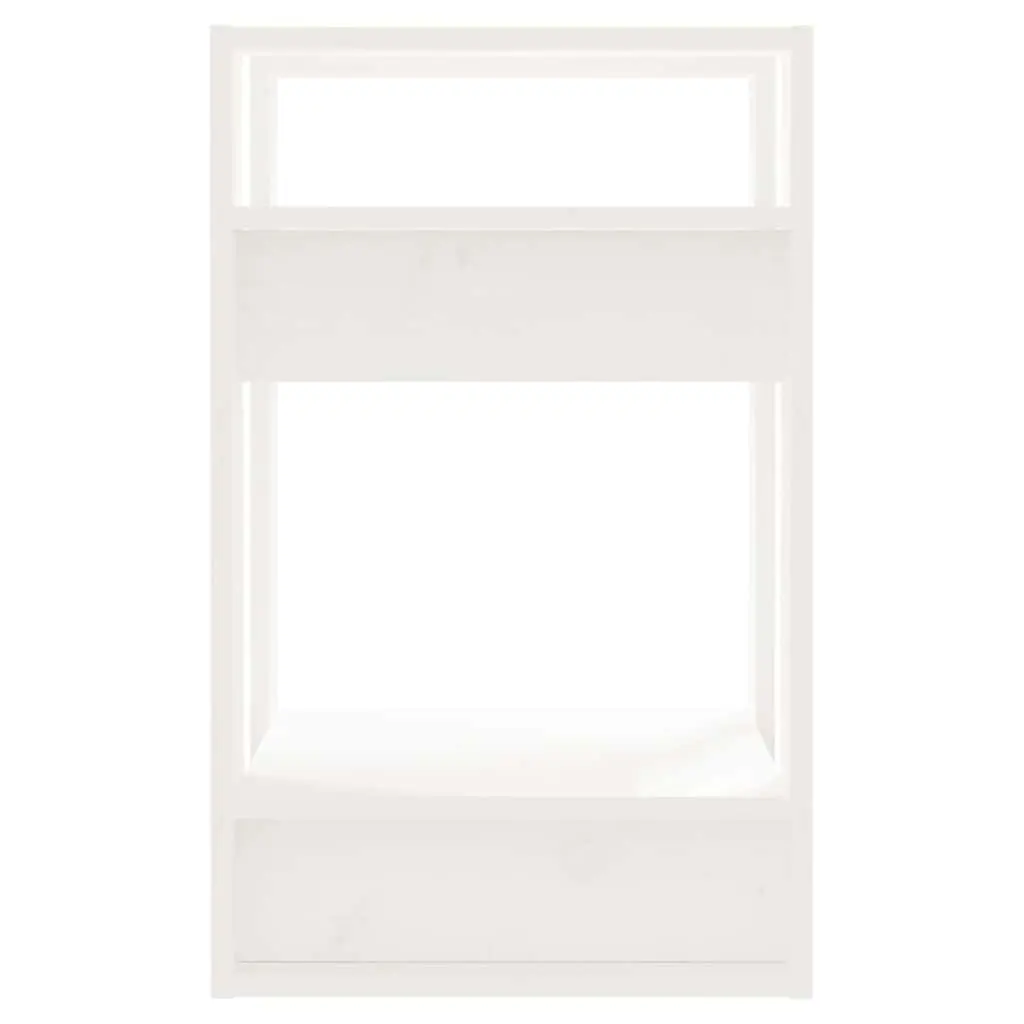 White Book Cabinet Room Divider in Solid Pine