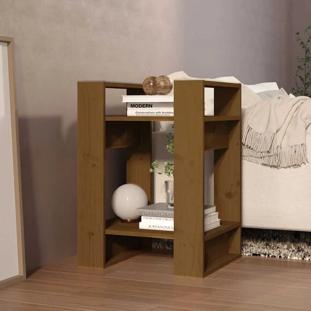 Solid Pine Book Cabinet Room Divider in Honey Brown