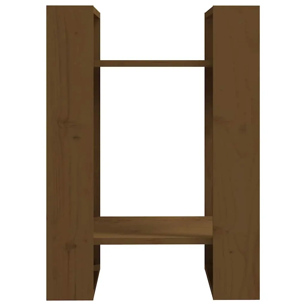 Solid Pine Book Cabinet Room Divider in Honey Brown