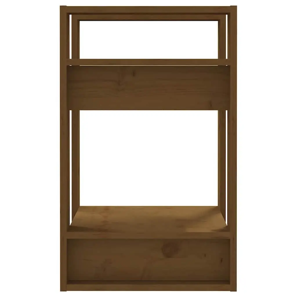 Solid Pine Book Cabinet Room Divider in Honey Brown
